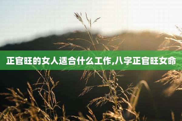 正官旺的女人适合什么工作,八字正官旺女命