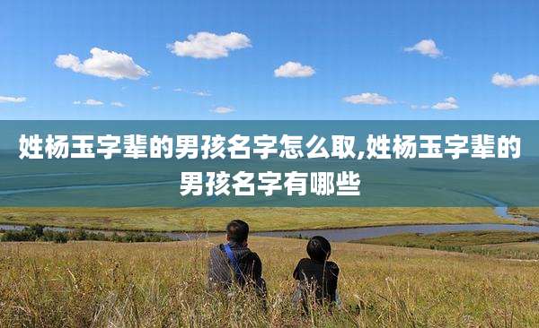 姓杨玉字辈的男孩名字怎么取,姓杨玉字辈的男孩名字有哪些