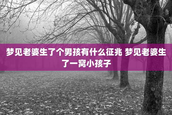 梦见老婆生了个男孩有什么征兆 梦见老婆生了一窝小孩子