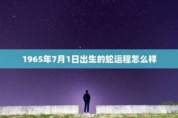 1965年7月1日出生的蛇运程怎么样