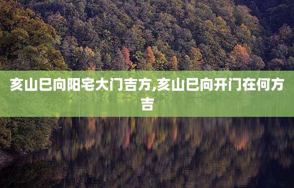 亥山巳向阳宅大门吉方,亥山巳向开门在何方吉