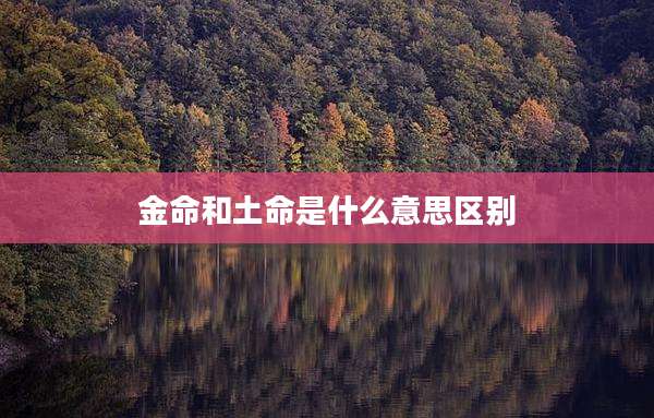 金命和土命是什么意思区别