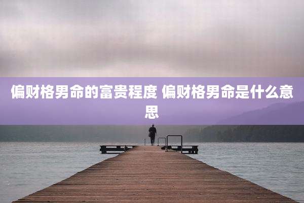 偏财格男命的富贵程度 偏财格男命是什么意思