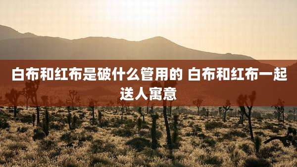 白布和红布是破什么管用的 白布和红布一起送人寓意