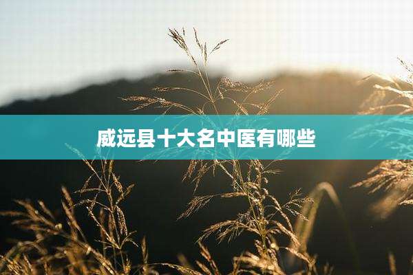 威远县十大名中医有哪些