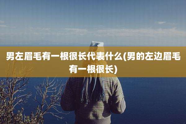 男左眉毛有一根很长代表什么(男的左边眉毛有一根很长)