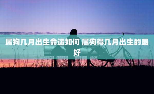 属狗几月出生命运如何 属狗得几月出生的最好