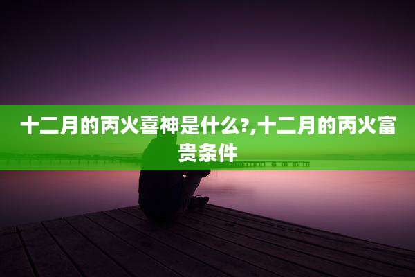 十二月的丙火喜神是什么?,十二月的丙火富贵条件