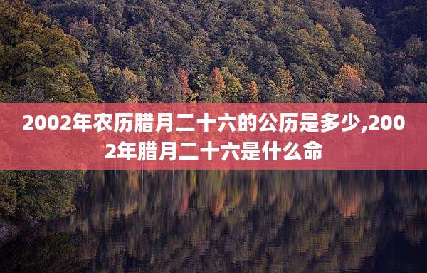 2002年农历腊月二十六的公历是多少,2002年腊月二十六是什么命
