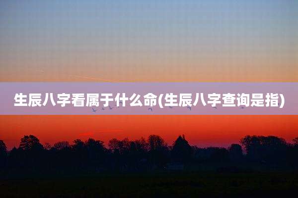 生辰八字看属于什么命(生辰八字查询是指)
