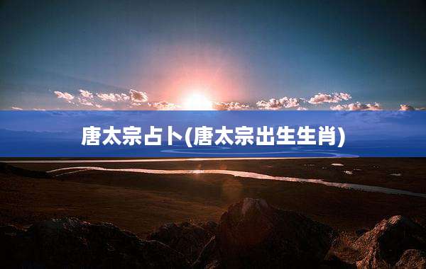 唐太宗占卜(唐太宗出生生肖)