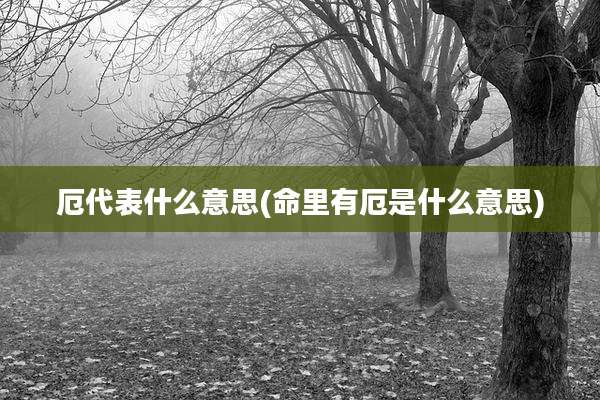 厄代表什么意思(命里有厄是什么意思)