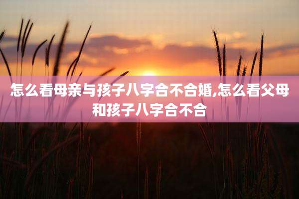 怎么看母亲与孩子八字合不合婚,怎么看父母和孩子八字合不合