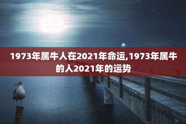1973年属牛人在2021年命运,1973年属牛的人2021年的运势