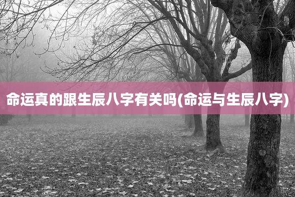 命运真的跟生辰八字有关吗(命运与生辰八字)