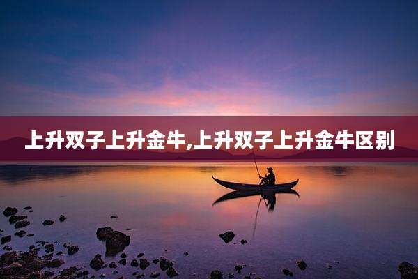 上升双子上升金牛,上升双子上升金牛区别