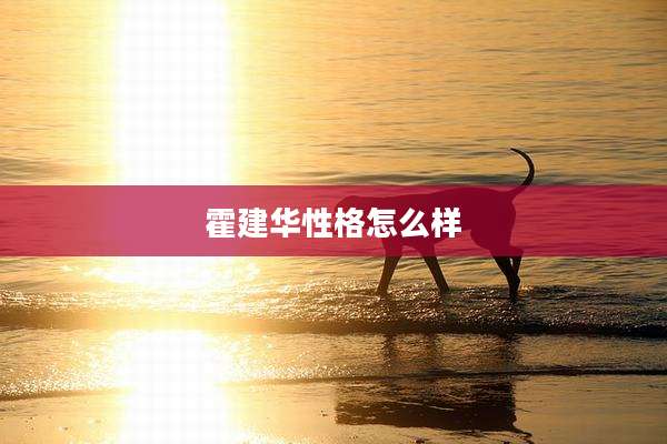 霍建华性格怎么样