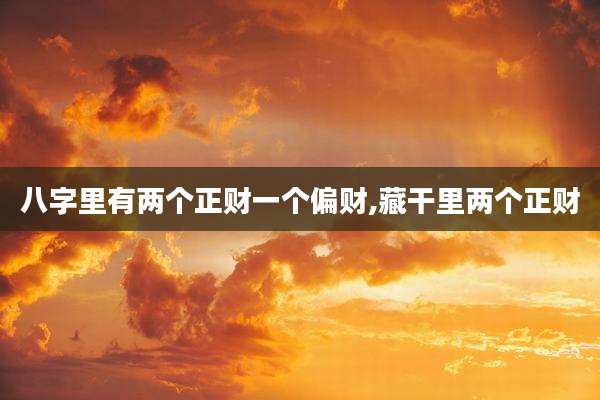 八字里有两个正财一个偏财,藏干里两个正财