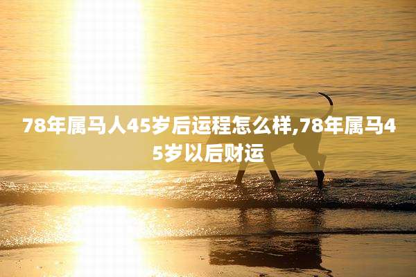 78年属马人45岁后运程怎么样,78年属马45岁以后财运