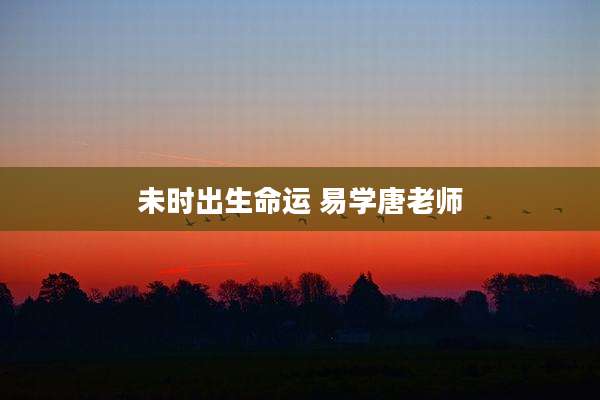 未时出生命运 易学唐老师