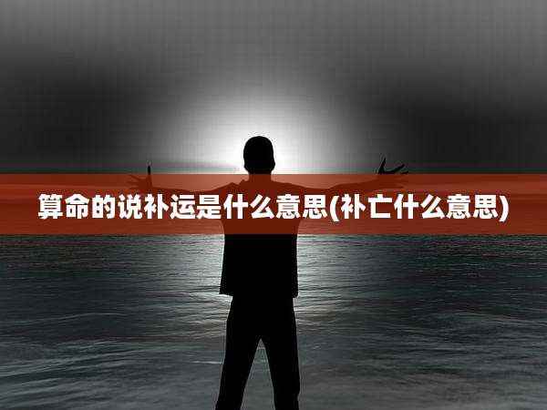 算命的说补运是什么意思(补亡什么意思)