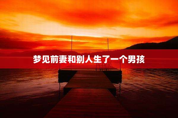 梦见前妻和别人生了一个男孩