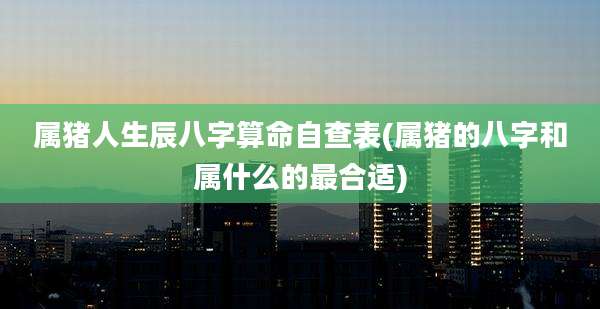 属猪人生辰八字算命自查表(属猪的八字和属什么的最合适)
