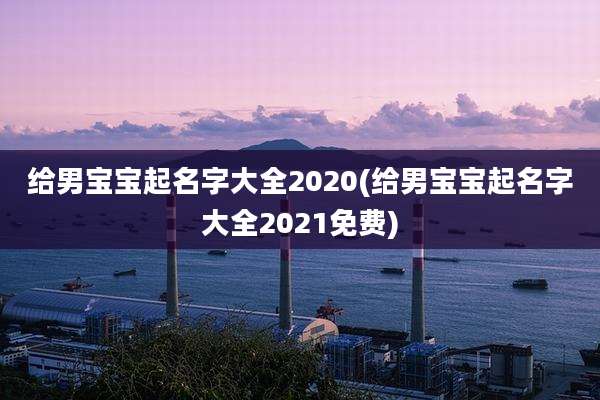 给男宝宝起名字大全2020(给男宝宝起名字大全2021免费)