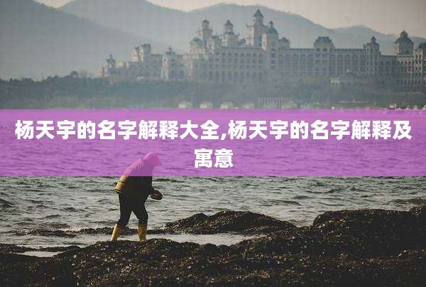 杨天宇的名字解释大全,杨天宇的名字解释及寓意