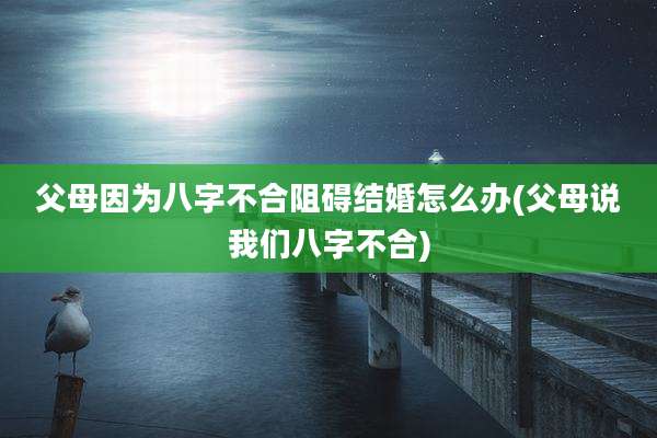 父母因为八字不合阻碍结婚怎么办(父母说我们八字不合)