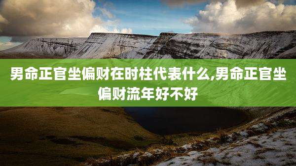 男命正官坐偏财在时柱代表什么,男命正官坐偏财流年好不好