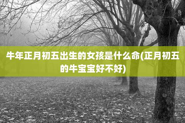 牛年正月初五出生的女孩是什么命(正月初五的牛宝宝好不好)