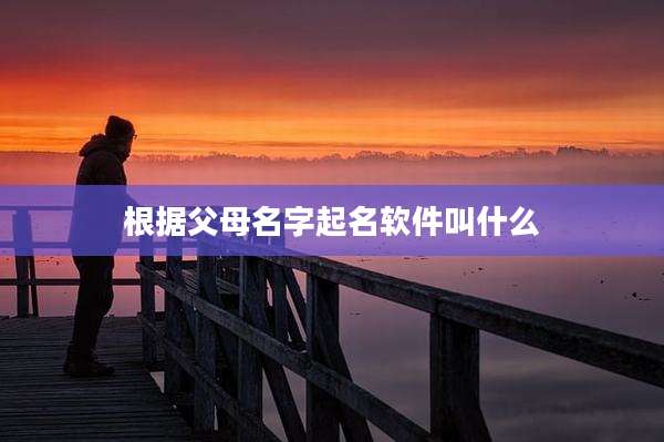 根据父母名字起名软件叫什么