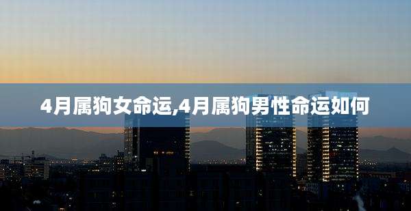 4月属狗女命运,4月属狗男性命运如何