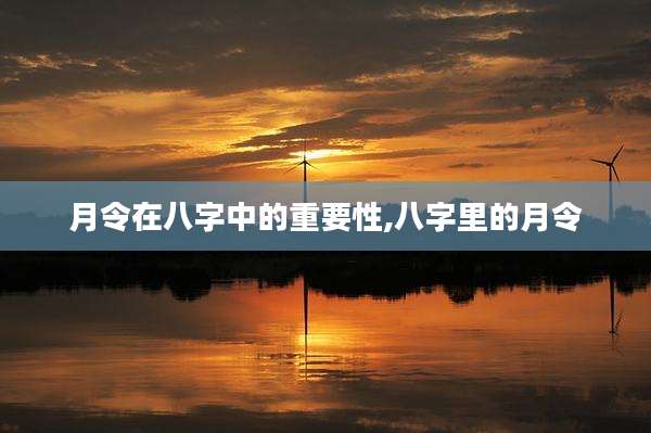 月令在八字中的重要性,八字里的月令