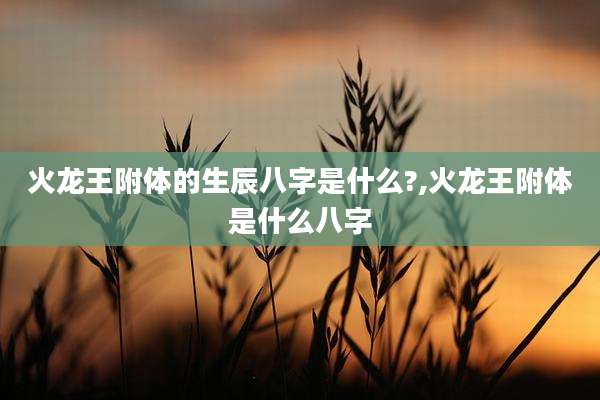 火龙王附体的生辰八字是什么?,火龙王附体是什么八字
