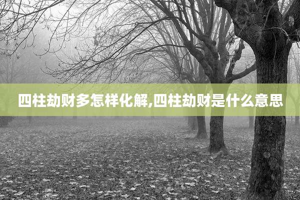 四柱劫财多怎样化解,四柱劫财是什么意思