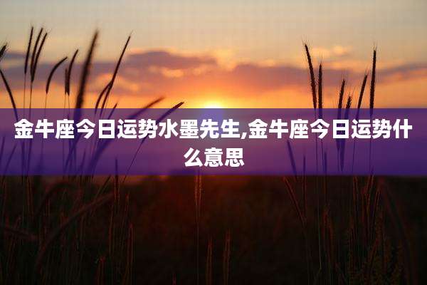 金牛座今日运势水墨先生,金牛座今日运势什么意思