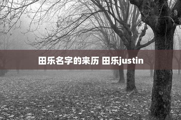 田乐名字的来历 田乐justin