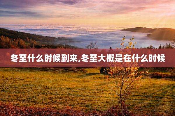 冬至什么时候到来,冬至大概是在什么时候