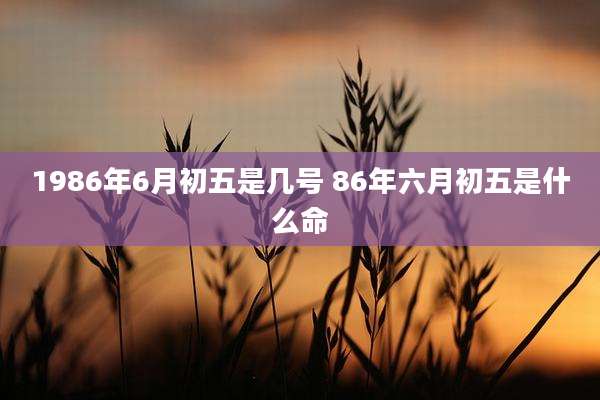 1986年6月初五是几号 86年六月初五是什么命