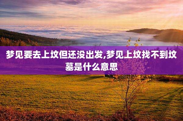 梦见要去上坟但还没出发,梦见上坟找不到坟墓是什么意思
