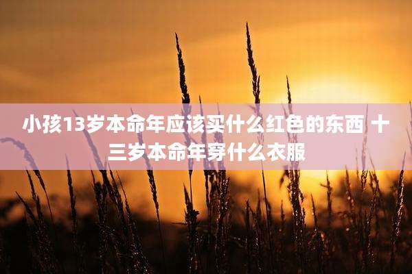 小孩13岁本命年应该买什么红色的东西 十三岁本命年穿什么衣服