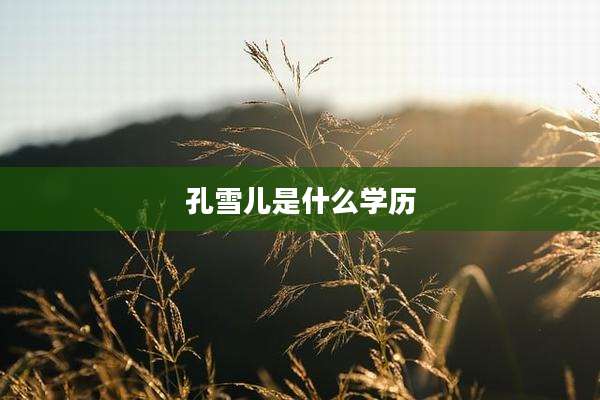 孔雪儿是什么学历