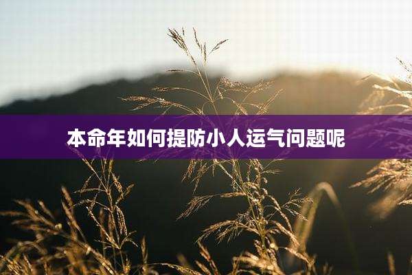 本命年如何提防小人运气问题呢