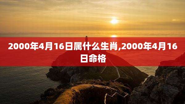 2000年4月16日属什么生肖,2000年4月16日命格
