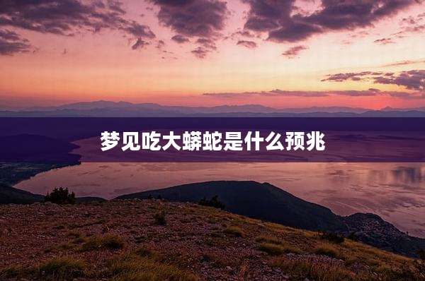 梦见吃大蟒蛇是什么预兆