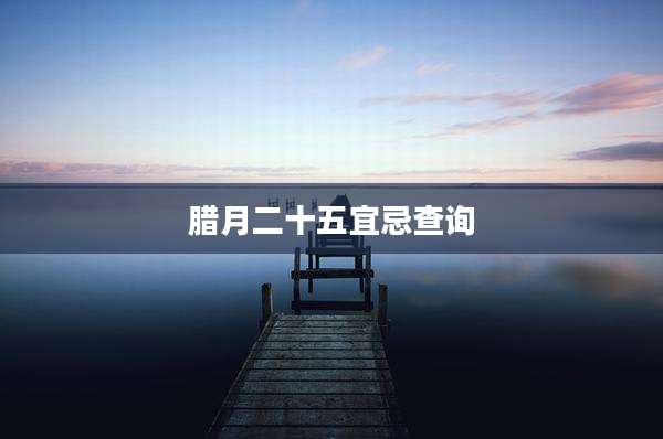 腊月二十五宜忌查询