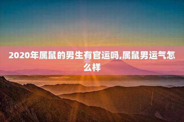 2020年属鼠的男生有官运吗,属鼠男运气怎么样