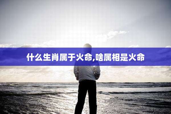 什么生肖属于火命,啥属相是火命